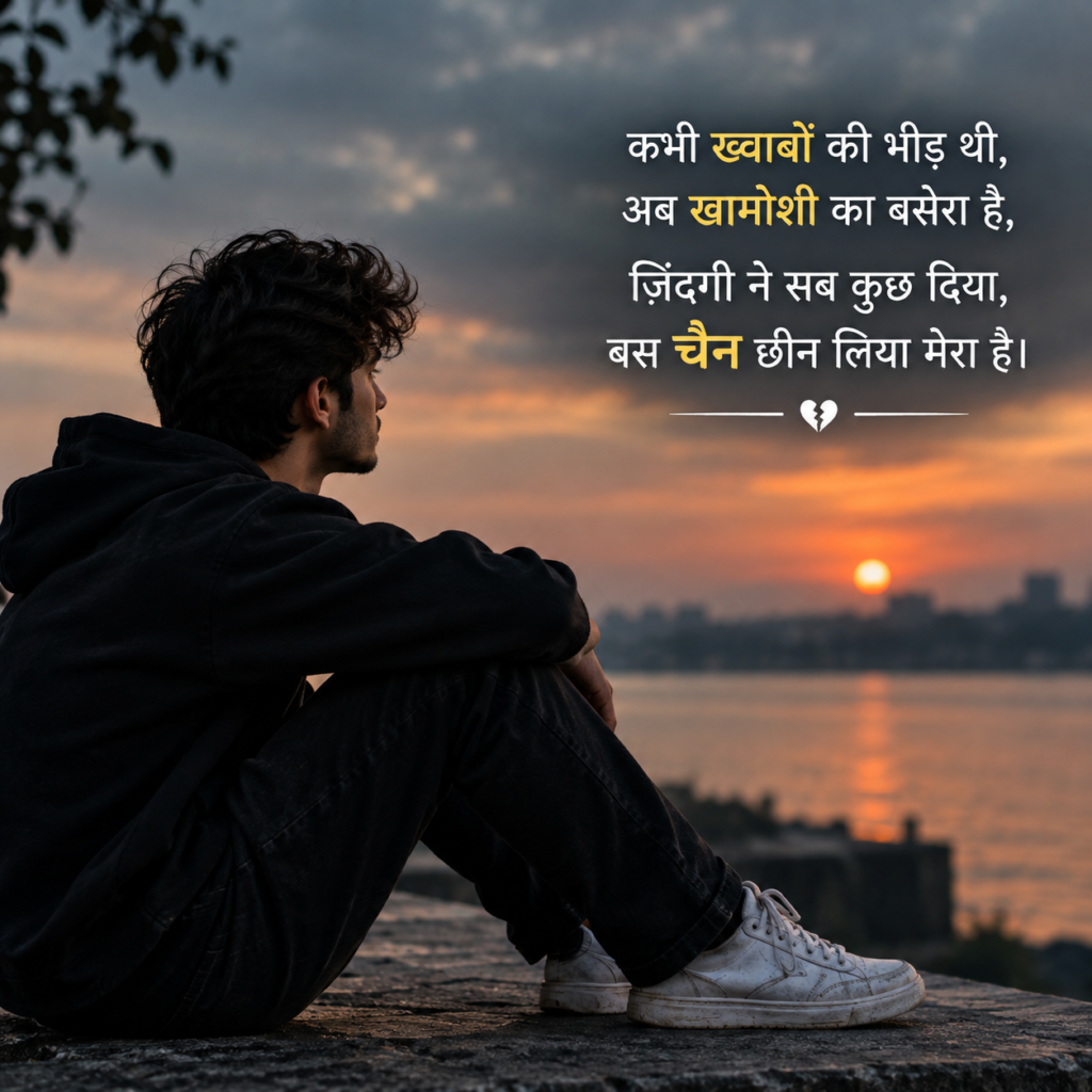 New Latest Two Line Sad Shayari on Life in Hindi | 2 लाइन ज़िंदगी पर सैड शायरी 2026 - Shayari vala Two Line Sad Shayari on Life in Hindi | 2 लाइन ज़िंदगी पर सैड शायरी
