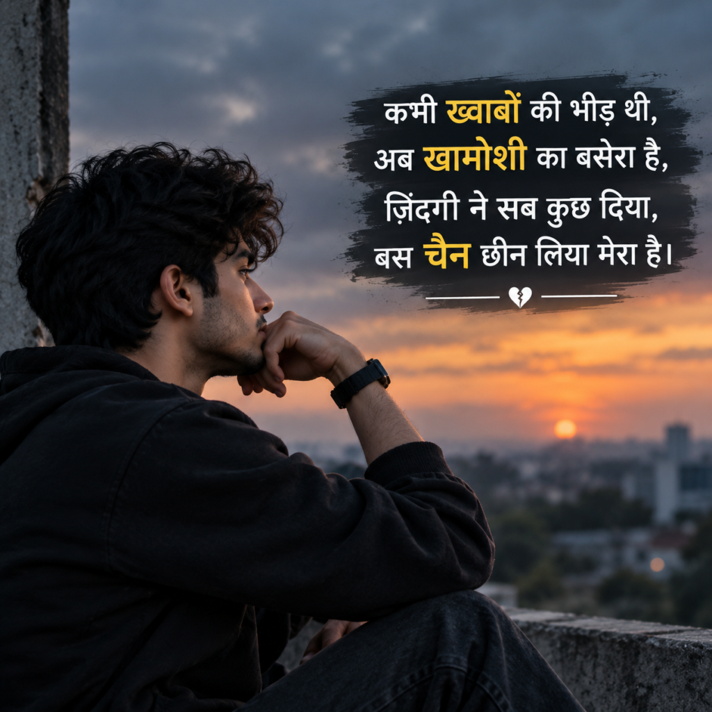 New Latest Two Line Sad Shayari on Life in Hindi | 2 लाइन ज़िंदगी पर सैड शायरी 2026 - Shayari vala Two Line Sad Shayari on Life in Hindi | 2 लाइन ज़िंदगी पर सैड शायरी