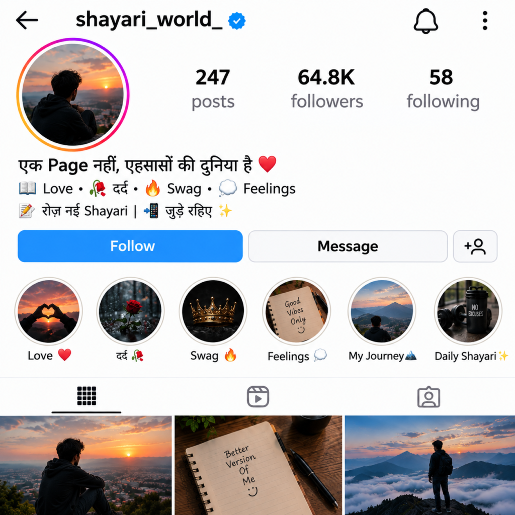 78+ Best Bio for Instagram Shayari Page in Hindi | इंस्टाग्राम शायरी पेज के लिए सबसे अच्छा बायो हिंदी में Best Bio for Instagram Shayari Page in Hindi | इंस्टाग्राम शायरी पेज के लिए सबसे अच्छा बायो हिंदी में