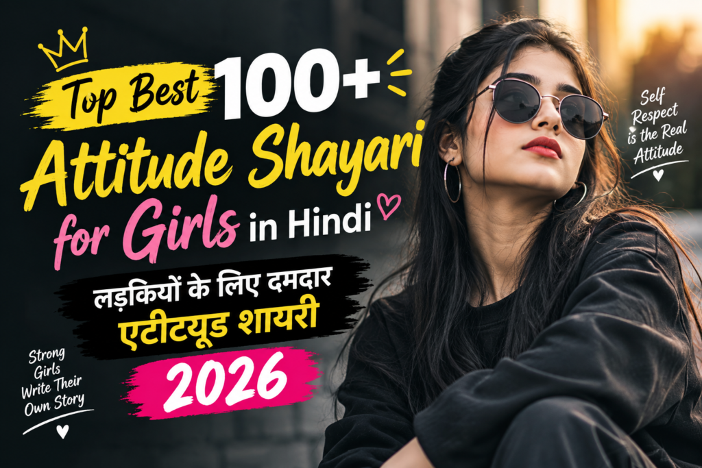 Top Best 100+Attitude Shayari for Girls in Hindi | लड़कियों के लिए दमदार एटीट्यूड शायरी 2026