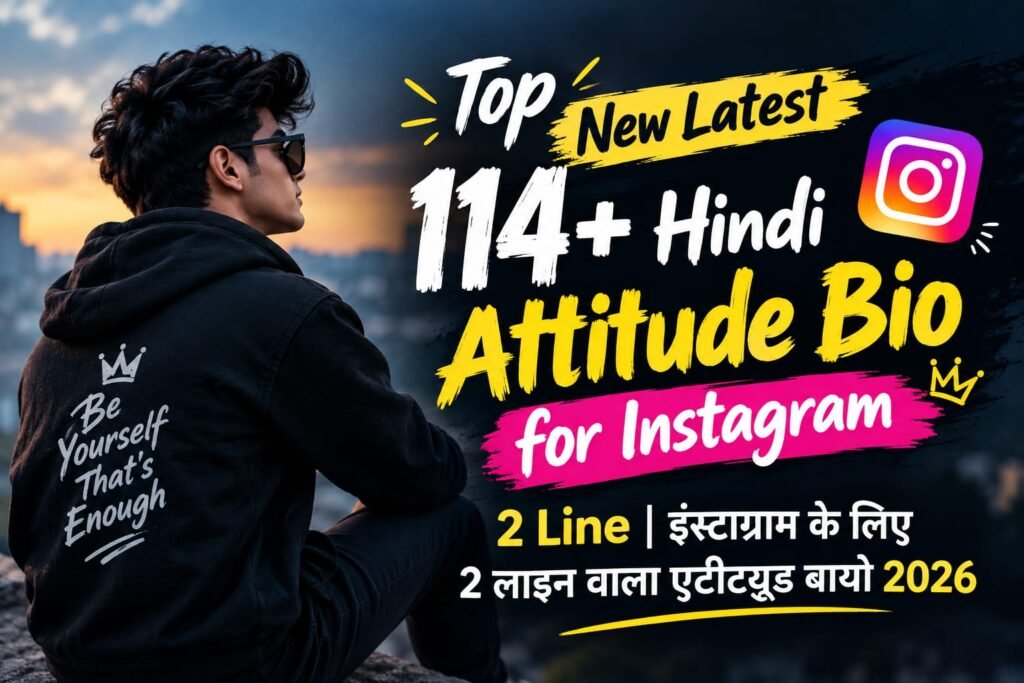 Top New Latest 114+ Hindi Attitude Bio for Instagram 2 Line | इंस्टाग्राम के लिए 2 लाइन वाला एटीट्यूड बायो 2026 Top New Latest 114+ Hindi Attitude Bio for Instagram 2 Line | इंस्टाग्राम के लिए 2 लाइन वाला एटीट्यूड बायो 2026
