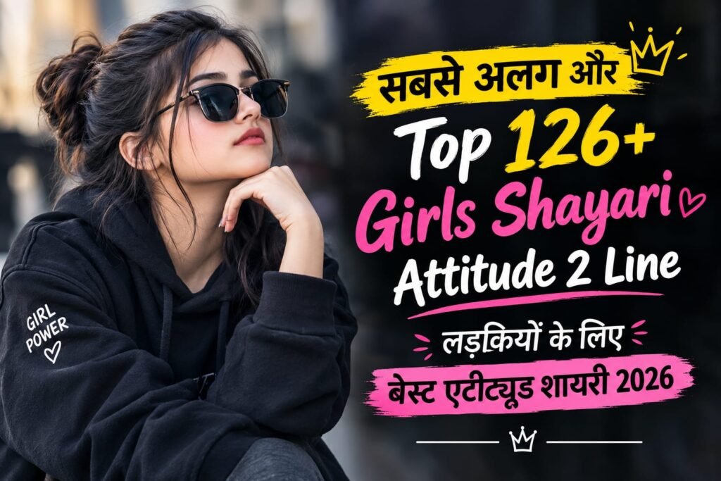 सबसे अलग और Top 126+ Girls Shayari Attitude 2 Line | लड़कियों के लिए बेस्ट एटीट्यूड शायरी 2026 सबसे अलग और Top 126+ Girls Shayari Attitude 2 Line | लड़कियों के लिए बेस्ट एटीट्यूड शायरी 2026