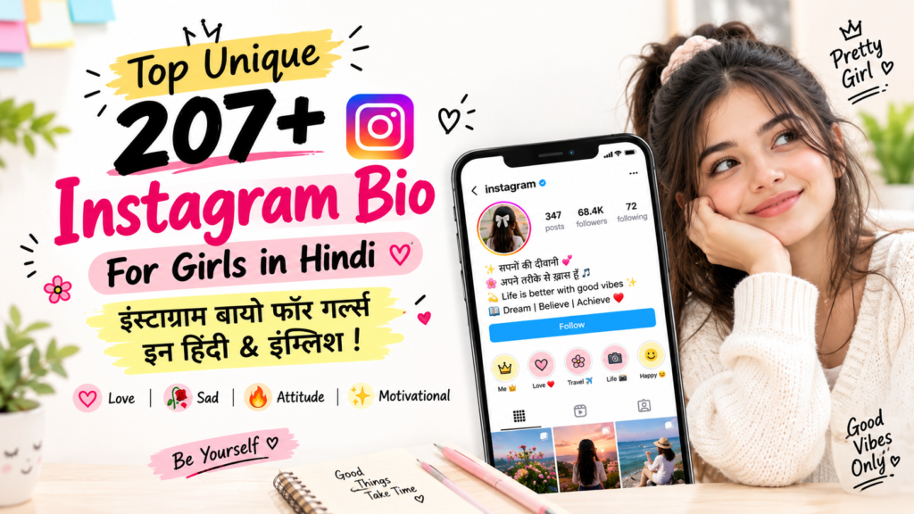 Top Unique 207+ Instagram Bio For Girls in Hindi | इंस्टाग्राम बायो फॉर गर्ल्स इन हिंदी & इंग्लिश !